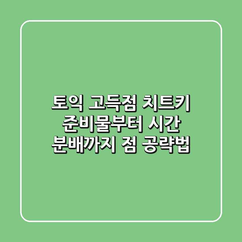 💥 토익 고득점 치트키! 준비물부터 시간 분배까지 💯점 공략법 💥