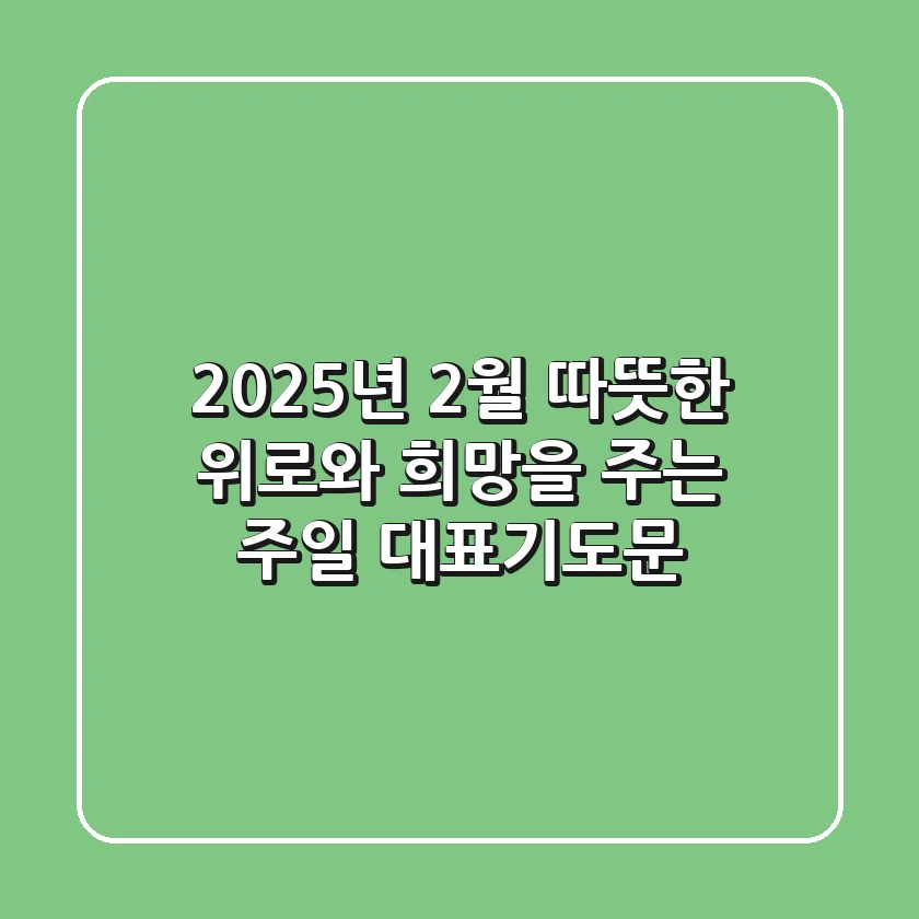 2025년 2월, 따뜻한 위로와 희망을 주는 주일 대표기도문 🙏