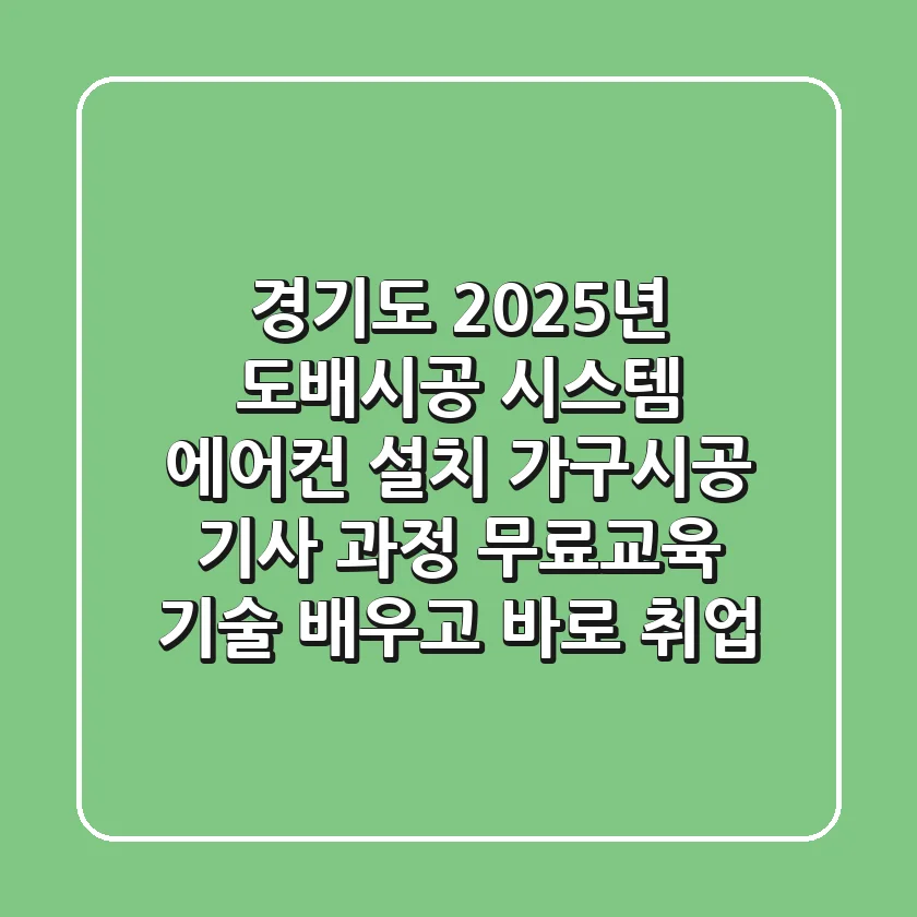 [경기도] 2025년 도배시공, 시스템 에어컨 설치, 가구시공 기사 과정 무료교육 | 기술 배우고 바로 취업!