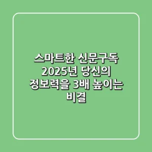 스마트한 신문구독: 2025년 당신의 정보력을 3배 높이는 비결