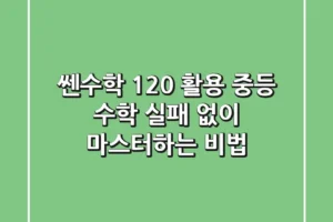 쎈수학 120% 활용: 중등 수학, 실패 없이 마스터하는 비법