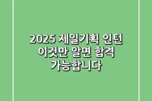 2025 제일기획 인턴, ‘이것’만 알면 합격 가능합니다!