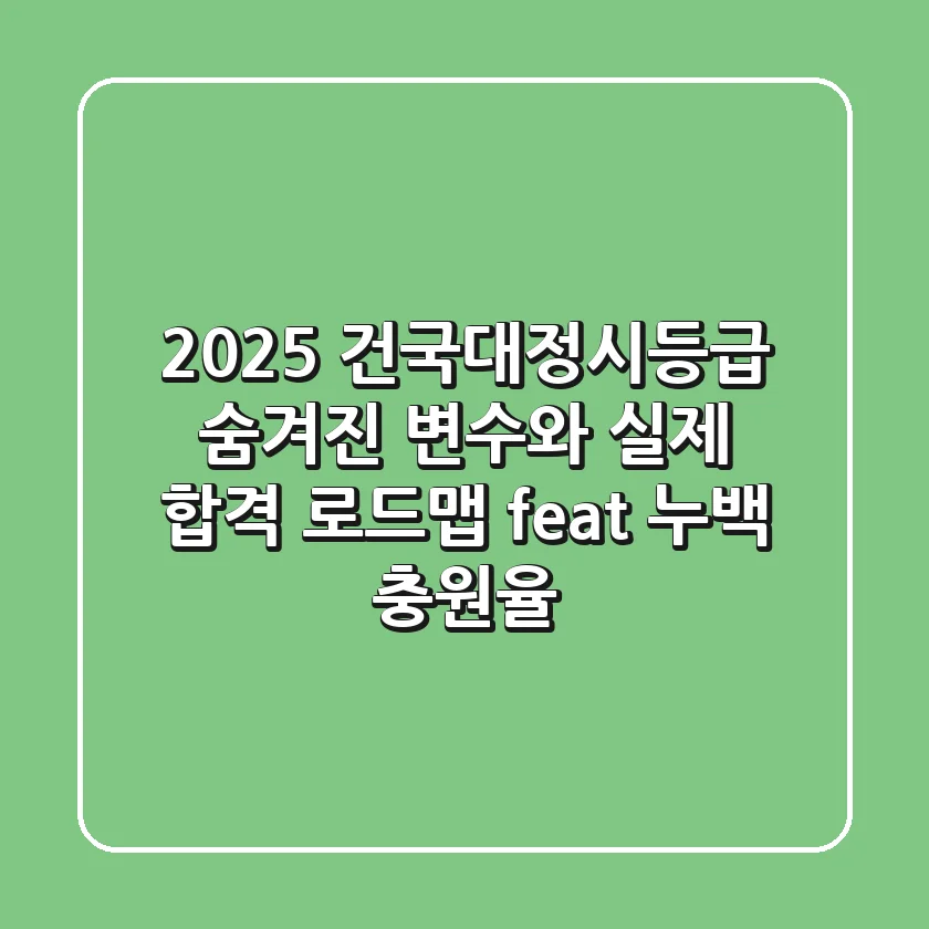 2025 건국대정시등급: 숨겨진 변수와 실제 합격 로드맵 (feat. 누백, 충원율)