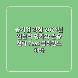 공기업 학점: 2025년 현실적 평가와 필승 전략 (Feat. 블라인드 채용)