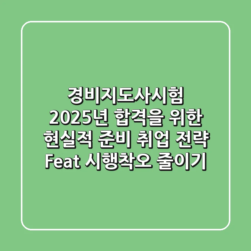 경비지도사시험: 2025년 합격을 위한 현실적 준비 & 취업 전략 (Feat. 시행착오 줄이기)