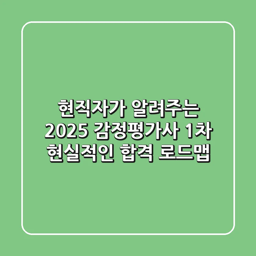 현직자가 알려주는 2025 감정평가사 1차, 현실적인 합격 로드맵