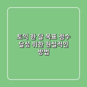 토익 한 달, 목표 점수 달성 위한 현실적인 방법
