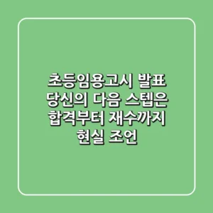 초등임용고시 발표, 당신의 다음 스텝은? 합격부터 재수까지 현실 조언