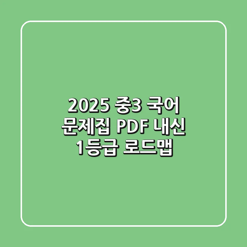 2025 중3 국어 문제집 PDF, 내신 1등급 로드맵!