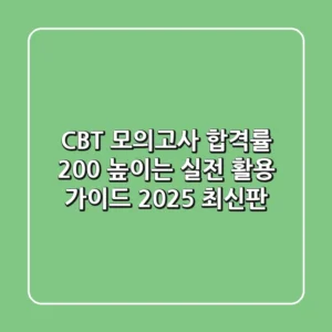CBT 모의고사: 합격률 200% 높이는 실전 활용 가이드 (2025 최신판)