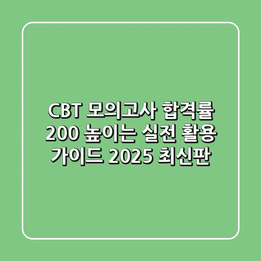 CBT 모의고사: 합격률 200% 높이는 실전 활용 가이드 (2025 최신판)