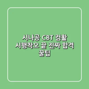 시나공 CBT 컴활: 시행착오 끝, 진짜 합격 꿀팁