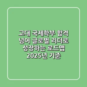 고대 국제학부, 합격 넘어 ‘글로벌 리더’로 성장하는 로드맵 (2025년 기준)