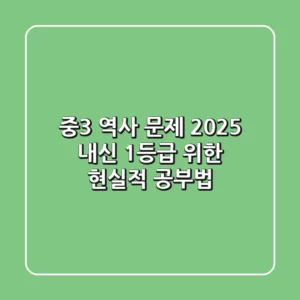 중3 역사 문제, 2025 내신 1등급 위한 현실적 공부법