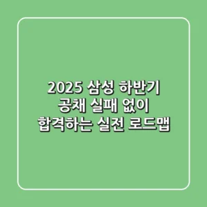 2025 삼성 하반기 공채, 실패 없이 합격하는 실전 로드맵