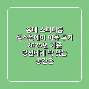 홍대 스터디룸, '셀스온에어' 이용 후기: 2025년 기준, 당신에게 딱 맞는 공간은?