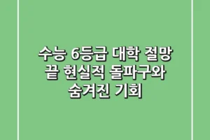 수능 6등급 대학, 절망 끝! 현실적 돌파구와 숨겨진 기회