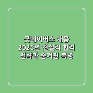 굿네이버스 채용, 2025년 현실적 합격 전략과 숨겨진 복병