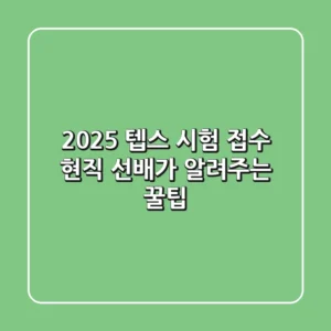 2025 텝스 시험 접수, 현직 선배가 알려주는 꿀팁!