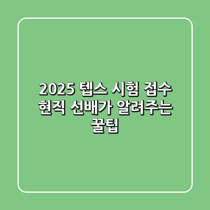 2025 텝스 시험 접수, 현직 선배가 알려주는 꿀팁!
