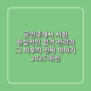 공인중개사 시험, 현실적인 합격 전략과 그 이후의 진짜 이야기 (2025 최신)