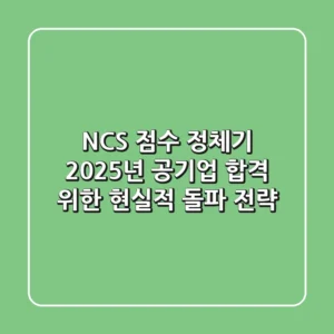 NCS 점수 정체기? 2025년 공기업 합격 위한 현실적 돌파 전략
