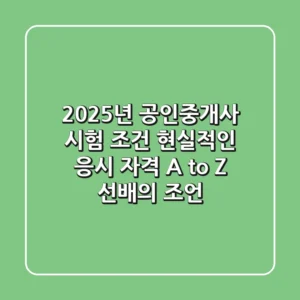 2025년 공인중개사 시험 조건: 현실적인 응시 자격 A to Z (선배의 조언)