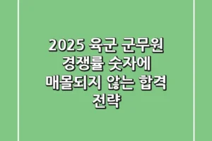 2025 육군 군무원 경쟁률, 숫자에 매몰되지 않는 합격 전략