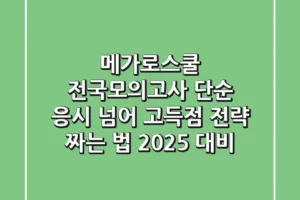 메가로스쿨 전국모의고사, 단순 응시 넘어 고득점 전략 짜는 법 (2025 대비)