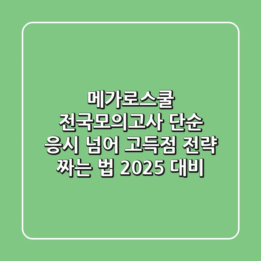 메가로스쿨 전국모의고사, 단순 응시 넘어 고득점 전략 짜는 법 (2025 대비)