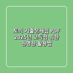 토익 기출문제집 PDF, 2025년 고득점 위한 현명한 활용법