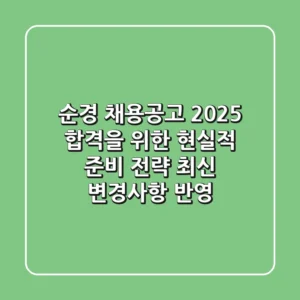 순경 채용공고 2025: 합격을 위한 현실적 준비 전략 (최신 변경사항 반영)