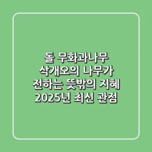 돌 무화과나무: 삭개오의 나무가 전하는 뜻밖의 지혜 (2025년 최신 관점)
