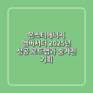 몬스터에너지 앰버서더: 2025년 성공 로드맵과 숨겨진 기회
