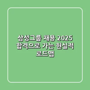 삼성그룹 채용 2025, 합격으로 가는 현실적 로드맵