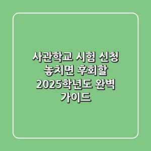 사관학교 시험 신청, 놓치면 후회할 2025학년도 완벽 가이드