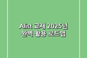 Alist 교재, 2025년 완벽 활용 로드맵