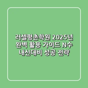 러셀평촌학원 2025년 완벽 활용 가이드: N수 & 내신대비 성공 전략