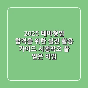 2025 테마형법, 합격을 위한 실전 활용 가이드: 시행착오 끝 얻은 비법