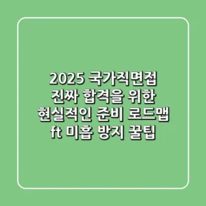 2025 국가직면접, ‘진짜’ 합격을 위한 현실적인 준비 로드맵 (ft. 미흡 방지 꿀팁)