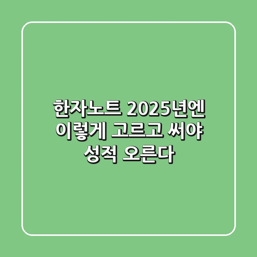 한자노트, 2025년엔 이렇게 고르고 써야 성적 오른다!