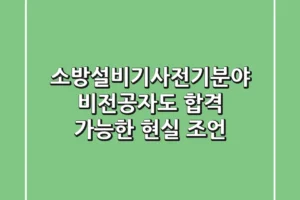 소방설비기사(전기분야), 비전공자도 합격 가능한 현실 조언