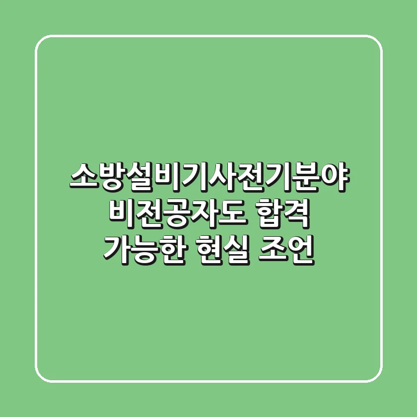 소방설비기사(전기분야), 비전공자도 합격 가능한 현실 조언