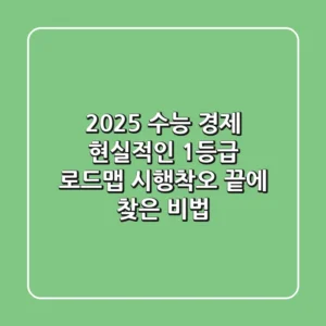 2025 수능 경제, 현실적인 1등급 로드맵: 시행착오 끝에 찾은 비법