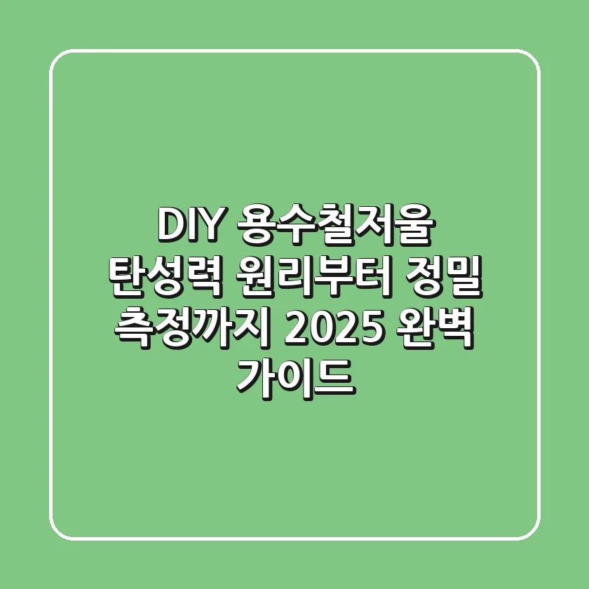 DIY 용수철저울: 탄성력 원리부터 정밀 측정까지, 2025 완벽 가이드