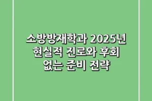 소방방재학과, 2025년 현실적 진로와 후회 없는 준비 전략