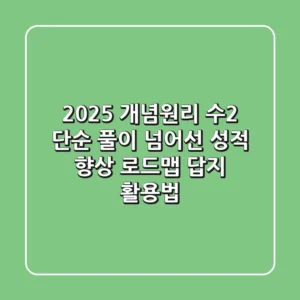 2025 개념원리 수2, 단순 풀이 넘어선 성적 향상 로드맵 (답지 활용법)