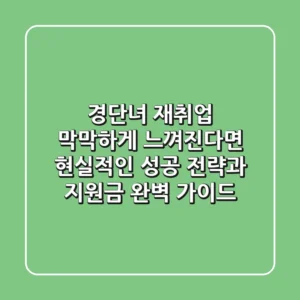 경단녀 재취업, 막막하게 느껴진다면? 현실적인 성공 전략과 지원금 완벽 가이드